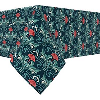 Rectangular Tablecloth, 100% Cotton, 52x120", Floral 138