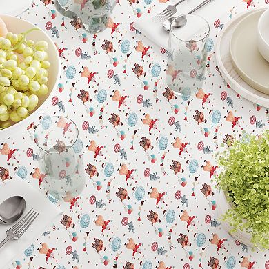Round Tablecloth, 100% Polyester, 90" Round, Circus Time