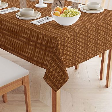 Square Tablecloth, 100% Polyester, 70x70", Copper Style Wicker