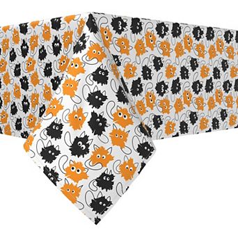 Rectangular Tablecloth, 100% Polyester, 60x104", Goofy Funny Cats