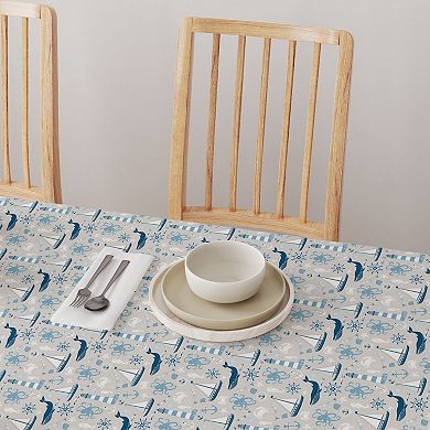 Square Tablecloth, 100% Polyester, 60x60", Elements of the Sea