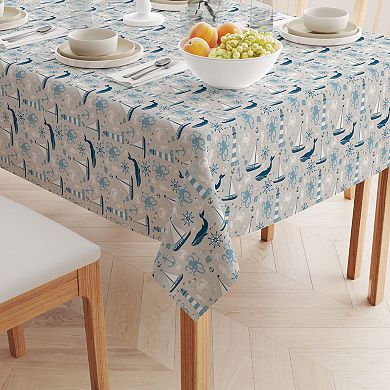 Square Tablecloth, 100% Polyester, 60x60", Elements of the Sea