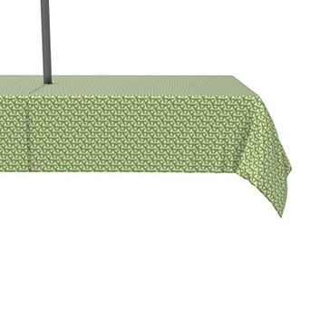 Water Repellent, Outdoor, 100% Polyester, 60x84", Intertwined Green Wicker