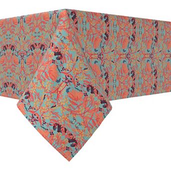 Rectangular Tablecloth, 100% Cotton, 52x104", Floral 60