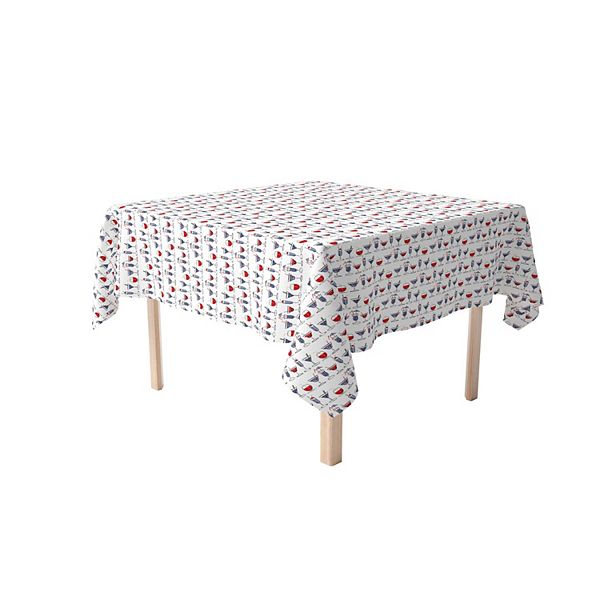 Square Tablecloth, 100 Polyester, 54x54", Cocktails in Hand