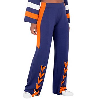 Vilma Curvy Fit Mid-Rise Flared Pants with Lace Up Hem