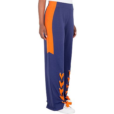 Vilma Curvy Fit Mid-Rise Flared Pants with Lace Up Hem