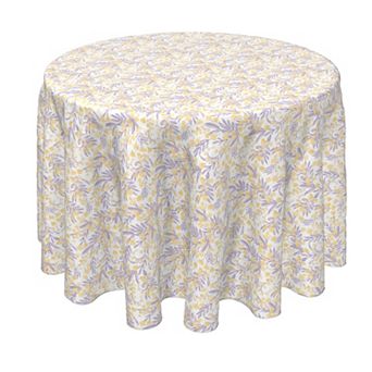 Round Tablecloth, 100% Polyester, 70" Round, Violet Floral