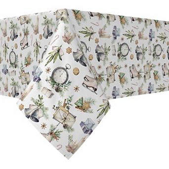 Rectangular Tablecloth, 100% Cotton, 60x84", Time for the Holidays