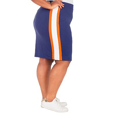Plus Size Wilma Lace-Up Split Athleisure Knee-Length Skirt