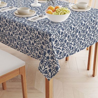 Square Tablecloth, 100% Cotton, 52x52", Floral 182