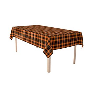 Rectangular Tablecloth, 100% Polyester, 60x120", Halloween Plaid