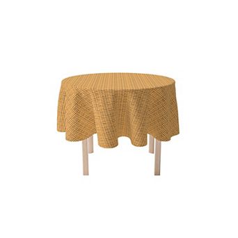 Round Tablecloth, 100% Polyester, 60" Round, Bam boo Cane Wicker