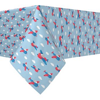 Rectangular Tablecloth, 100% Cotton, 60x84", Up in the Clouds