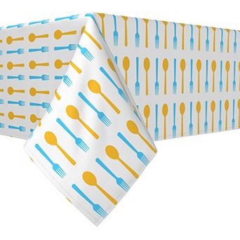 Square Tablecloth, 100% Polyester, 60x60", Spoons & Forks