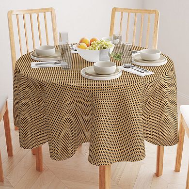Round Tablecloth, 100% Polyester, 60" Round, Chessboard Braid