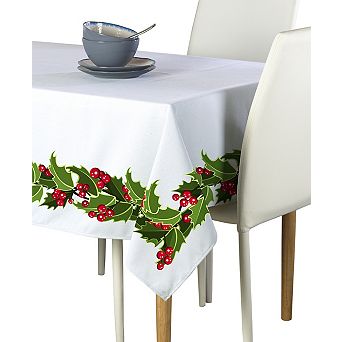 Square Tablecloth, 100% Polyester, 70x70", Holly Garland