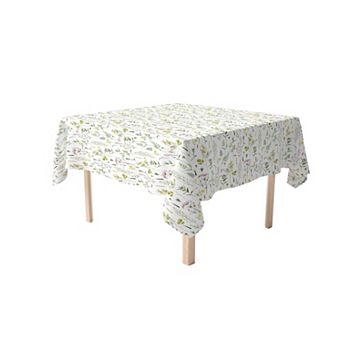 Square Tablecloth, 100% Polyester, 60x60", Botanical Stripe