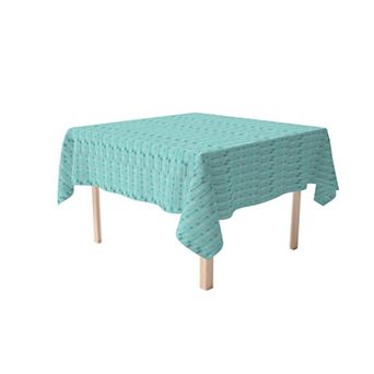 Square Tablecloth, 100% Polyester, 54x54", Arrows on Teal Background