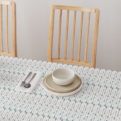 Rectangular Tablecloth, 100% Cotton, 60x104", Grey & Blue Arrows