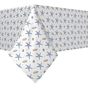 Rectangular Tablecloth, 100% Cotton, 60x84", Seashore Decoration