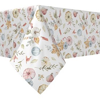 Rectangular Tablecloth, 100% Cotton, 52x84", Pumpkin Foliage