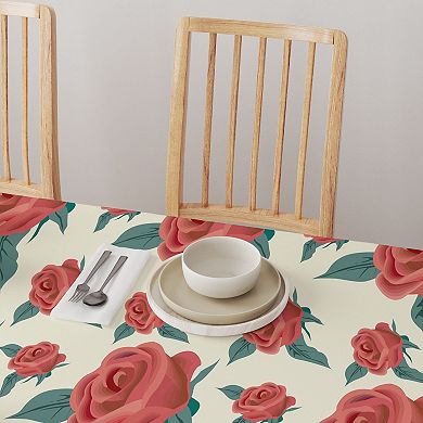 Square Tablecloth, 100% Cotton, 52x52", Floral 85