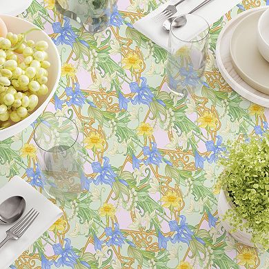 Square Tablecloth, 100% Cotton, 52x52", Floral 144