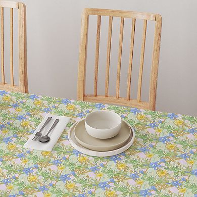 Square Tablecloth, 100% Cotton, 52x52", Floral 144