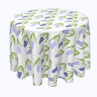 Round Tablecloth, 100% Polyester, 60" Round, Simple Hyacinths