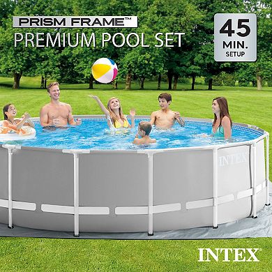 Intex 15ft x 48in Prism Above Ground Swimming Pool Set with Ladder and Cover