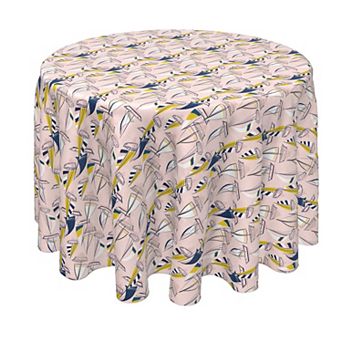 Round Tablecloth, 100% Polyester, 70" Round, Sailboats Pink