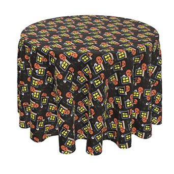 Round Tablecloth, 100% Polyester, 60" Round, Halloween House Scare