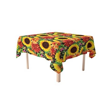 Square Tablecloth, 100% Polyester, 60x60", Sunflower Garden