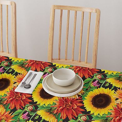 Square Tablecloth, 100% Polyester, 60x60", Sunflower Garden