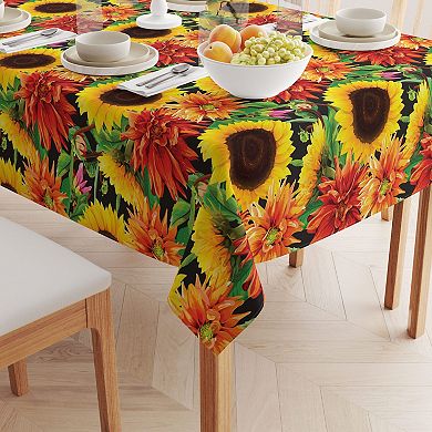 Square Tablecloth, 100% Polyester, 60x60", Sunflower Garden