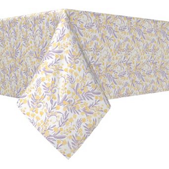 Rectangular Tablecloth, 100% Cotton, 60x120", Violet Floral