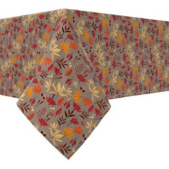 Rectangular Tablecloth, 100% Cotton, 60x120", Berries Acorns and Leaves