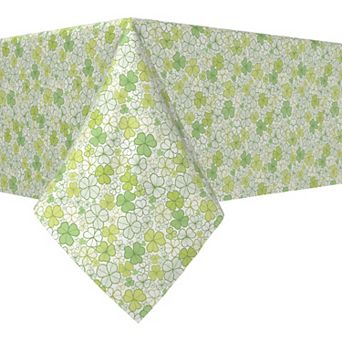 Rectangular Tablecloth, 100% Cotton, 52x104", Pastel Clover