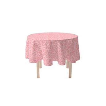 Round Tablecloth, 100% Polyester, 60" Round, Geometric Shapes Pink