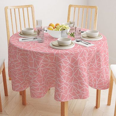Round Tablecloth, 100% Polyester, 60" Round, Geometric Shapes Pink