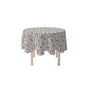 Round Tablecloth, 100% Polyester, 90" Round, Fresh Catch