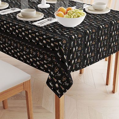 Rectangular Tablecloth, 100% Polyester, 60x120", Halloween Usual Characters