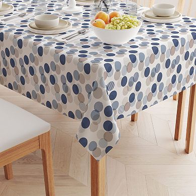 Square Tablecloth, 100% Polyester, 54x54", Abstract Monotone Dots