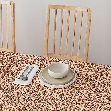 Square Tablecloth, 100% Cotton, 52x52", Floral 159