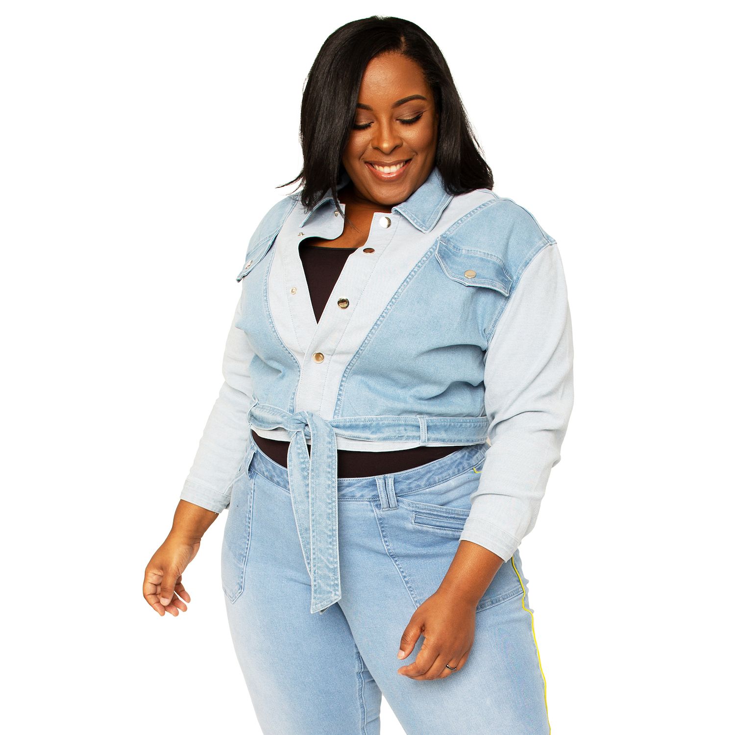 Kohl's plus hotsell size denim jacket