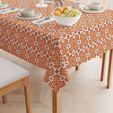 Square Tablecloth, 100% Cotton, 52x52", Floral 167