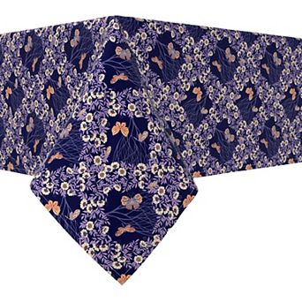 Rectangular Tablecloth, 100% Cotton, 52x120", Floral 5
