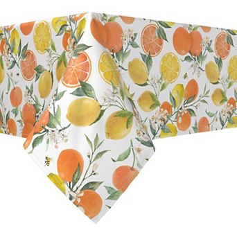 Square Tablecloth, 100% Polyester, 54x54", Oranges & lemons