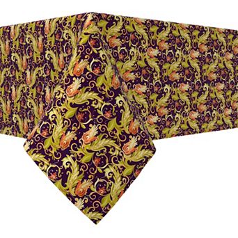 Square Tablecloth, 100% Cotton, 52x52", Floral 31